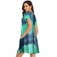 thumbnail image 5 of Casual Short Sleeve T Shirt Dresses for Women, CRAYNER Flowy Summer Dresses Loose Swing Sun Dress with Pockets, S, 5 of 8