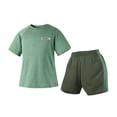 thumbnail image 1 of IFNWSV Ensembles d'Été pour Garçons Enfants Col Rond Manches Courtes Haut Respirant Shorts Taille Élastique Taille Moyenne Ados Ensemble de Sport 8-9 Ans, 1 of 7