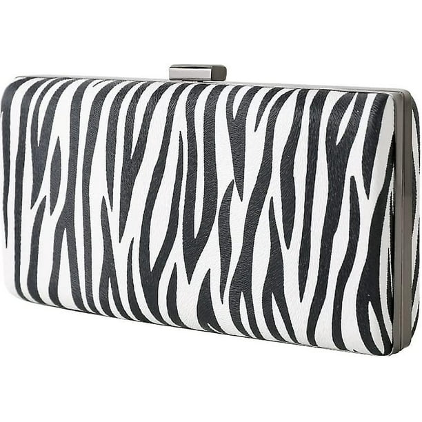 Women Clutch Evening Purses Black - And White Zebra Pattern Wristlet Hobo Bag Crossbody Bag With Chain Strap For Party