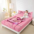 thumbnail image 3 of Castle Fairy Pink Fashion Elegant Mirror Bed Sheets 4-Piece,Sparkly Shoes Full Size Sheets,1 Fitted Sheet, 1 Flat Sheet and 2 Pillowcases, 3 of 6