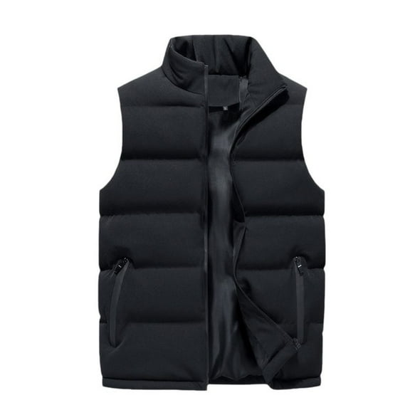 Lixiuxyad Womens Zip Up Puffer Vest Stand Collar Sleeveless Padded Jacket Coat Black