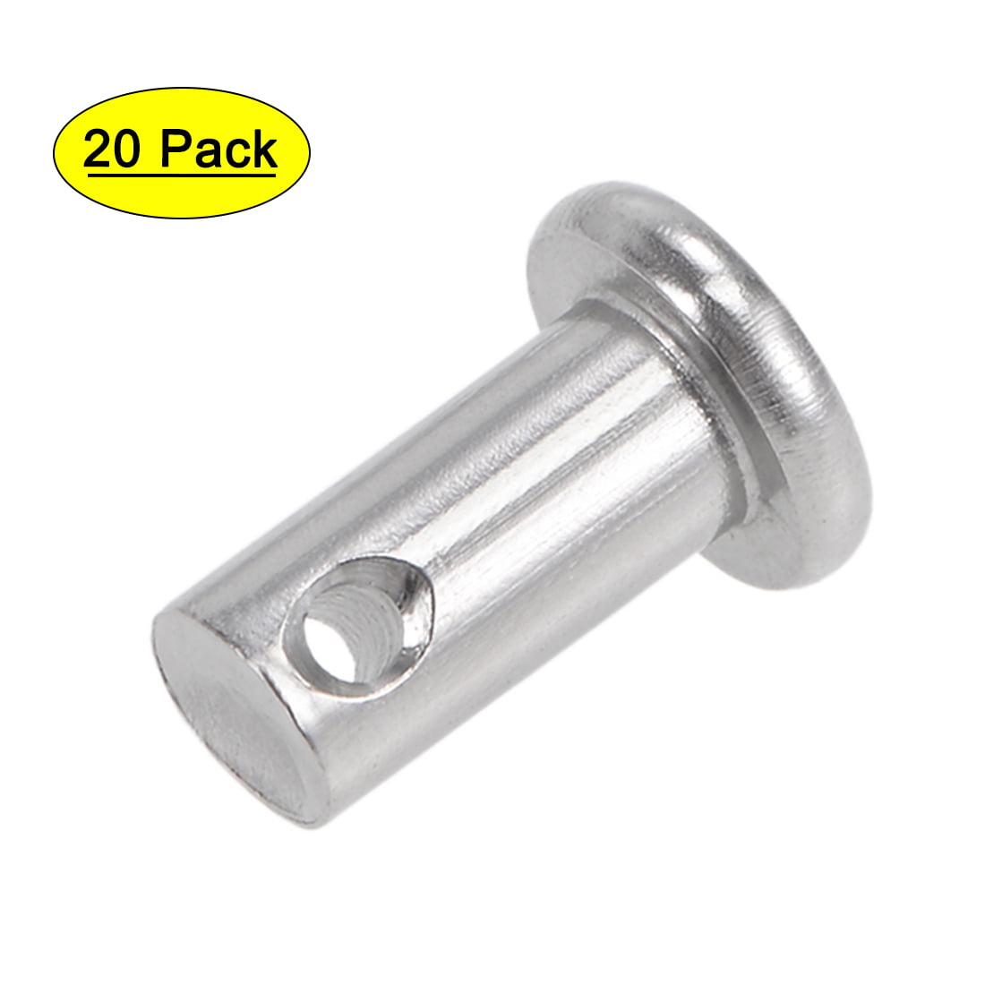 6mm x 12mm Flat Head 304 Stainless Steel Pin 20Pcs Single Hole Clevis Pins 