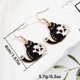 Halloween Black Cat Earrings Cute Animal Cat Moon Star Dangle Earrings