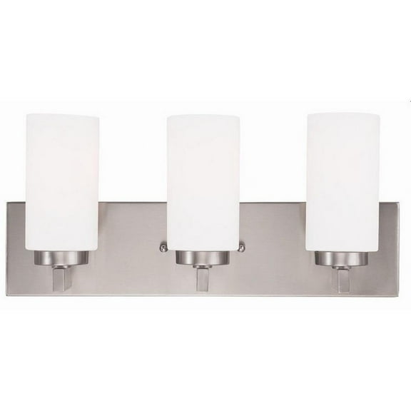 3 Light Bathroom Light in New Traditional Style 18 inches Wide By 8 inches High-Brushed Nickel Finish Bailey Street Home 218-Bel-1764331