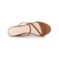 thumbnail image 4 of BLISSFUL STEP Strappy Open Toe Wedge Heels Slide Sandals for Women, 4 of 6