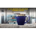 thumbnail image 4 of 10 Water Color Drip Ceramic Mugs Set, 17 oz. - Stoneware, Drinkware, Durable, C-handle - Blue, 4 of 5