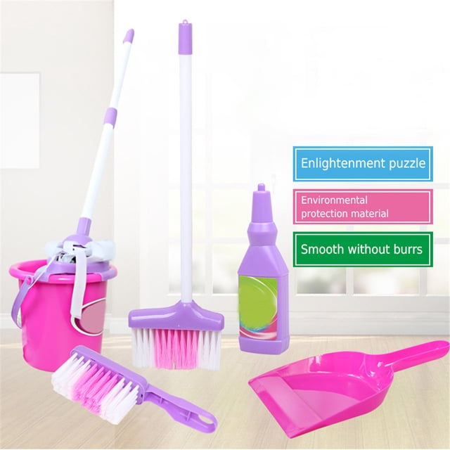 Mini juego de limpieza para niños, juego de barrido, escoba, recogedor, fregona, juguetes divertidos para niños
