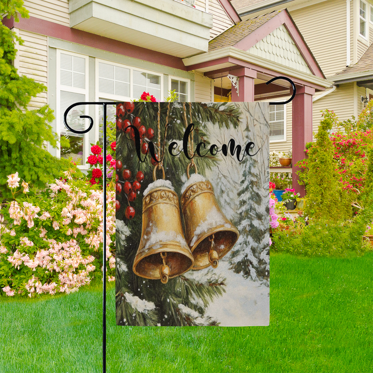 ADECORIVY Winter Bells Welcome Garden Flag 12x18 Inch Double Sided ...