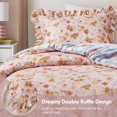 thumbnail image 6 of Regency Heights Twin/Twin-XL Reversible Ruffled Comforter Set, Vintage Botanical Floral Bedding, 2 Piece Soft Textured Plaid Checkered Comforter for All Season, Blush Pink, 6 of 9