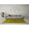 thumbnail image 3 of Ahgly Company Machine Washable Indoor Square Oriental Yellow Industrial Area Rugs, 3' Square, 3 of 4
