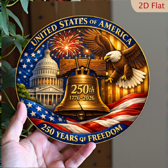 Double-Sided Happy 250 America/Hello Summer Wooden Porch Leaner