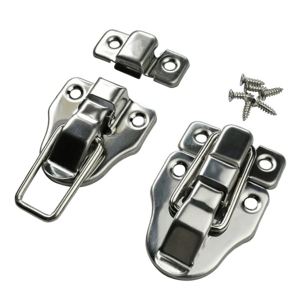 Silver Tone Duckbilled Box Hasp Toggle Latch Catch Lock with Screws for