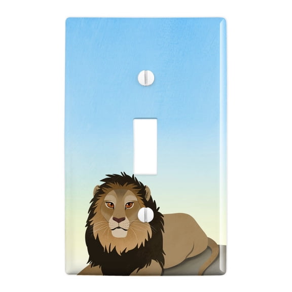 Lion on a Rock Plastic Wall Decor Toggle Light Switch Plate Cover