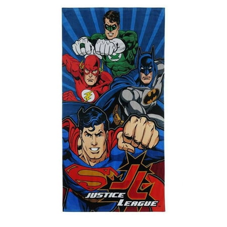 Justice League towljlpwrof4 Justice League The Power of 4 Beach Towel