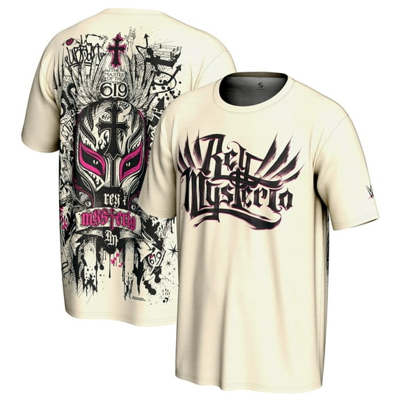 Men's ProSphere Cream Rey Mysterio Graffiti Mask T-Shirt