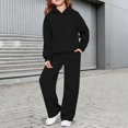 thumbnail image 3 of YUNLIUU Girls Sweatsuit 2 Piece Hoodies and Sweatpants Sweat Set,10 Years,Black, 3 of 9