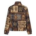 thumbnail image 6 of Jackets for Women Winter Coat Jackets Flannel Stand Collar Jacket(Southwest Textile Patterned Fabric,Size:S-4XL), 6 of 7