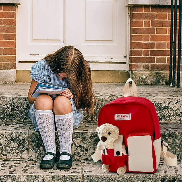Mochila infantil personalizada para jardín de infantes y escuela | Diseño de oso adorable | Correas ajustables y espalda transpirable | Espaciosa para libros, tableta, almuerzo y útiles escolares |