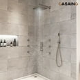 thumbnail image 2 of CASAINC Luxury Thermostatic 2-Spray Patterns 12 in. Flush Wall Mount Rainfall Dual Shower Heads with 6-Jets in Brushed Nickel, 2 of 10