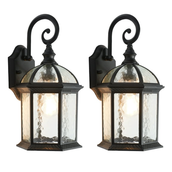 SAFAVIEH Falyn 2-Light A19 Black Steel Wall Sconce with Black Shade, Set of 2
