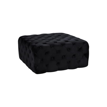 Velvet Ottoman - Tufted Square Footrest & Extra Seating for Living Room