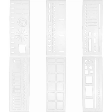PET Drawing Painting Stencils Templates for Painting on Scrapbook Fabric Tiles Floor Furniture Wood White 221x80x0.2mm 5 styles/set diy