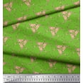 thumbnail image 3 of Soimoi Green Georgette Viscose Fabric Wreath Floral Print Fabric by the Yard 42 Inch Wide, 3 of 3