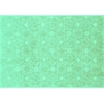 thumbnail image 1 of Ahgly Company Machine Washable Indoor Rectangle Oriental Turquoise Blue Traditional Area Rugs, 2' x 4', 1 of 4