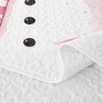 thumbnail image 5 of Erosebridal Kawaii Snowman Quilt King, Winter Snowflake King Coverlet Set, White Pink, 3-Piece, 1 Bedspread and 2 Pillowcases, 5 of 7