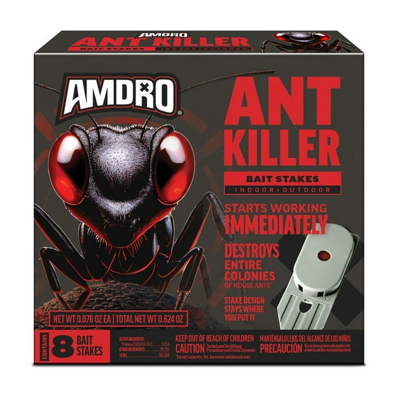 Amdro Ant Killing Ant Bait, For Indoor and Outdoor Use, 8 Stakes