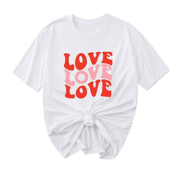Camisetas de Manga Corta para Mujeres, Camiseta de Cuello Redondo Impresa de Moda, Primavera Y Verano Casual
