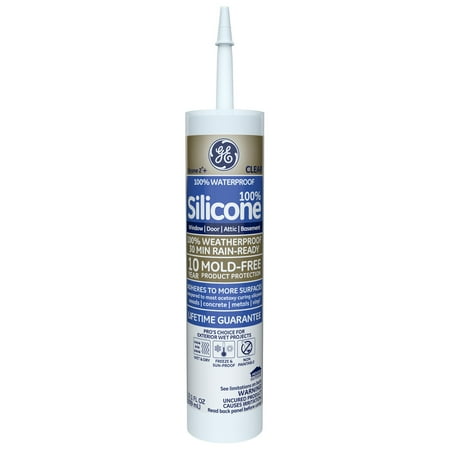 GE Silicone II Window and Door Clear Caulk Squeeze (Best Clear Silicone Caulk For Shower)