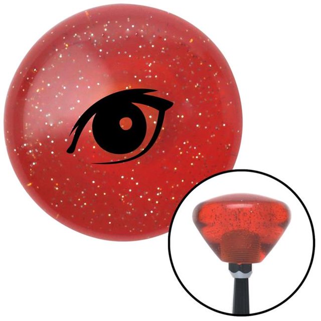Black One Eye Orange Retro Metal Flake Shift Knob with M16 x 1.5 Insert Shifter