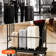 thumbnail image 6 of HOHYN 42.5" Luggage Cart with Wheels, Black Bellman Cart with 850 lb Capacity & 5" Quiet Wheels, 360° Anti-Collision Design for Hotel, Airport, and Commercial Use, 6 of 8