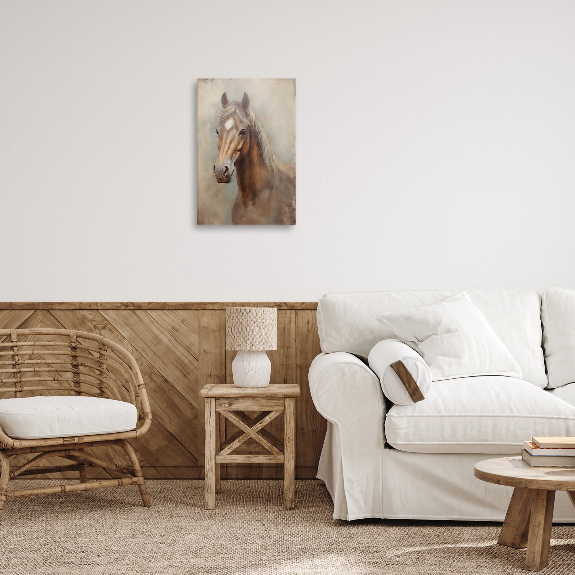 Stupell Industries Brown Horse Visage Animals & Insects Painting Gallery Wrapped Canvas Art Print Wall Art, 16 x 24