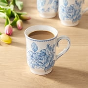 The Pioneer Woman Agatha 12-Ounce Stoneware Mugs, Blue, Set of 4