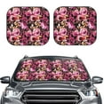 thumbnail image 2 of Naloa Rose Flowers Print 2-Piece Windshield Sunshade,Foldable Car Front Window Sun Shades,for Most Sedans SUV Truck-Small, 2 of 6