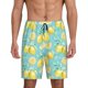 thumbnail image 1 of Balery Yellow Lemon Pantalones cortos de pijama de punto de algodón para hombre con cinturilla y bolsillos-Medium, 1 of 6