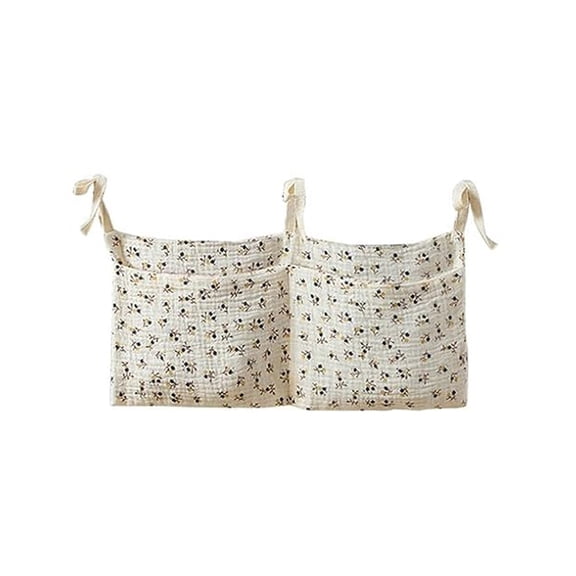 Bedside Hanging Storage Bag Organizer, Large Pocket Crib Side Hanging Basket Convenient Bed Rail Storage Solution for Bedroom Dorm Bedside Daily Home Organization Use