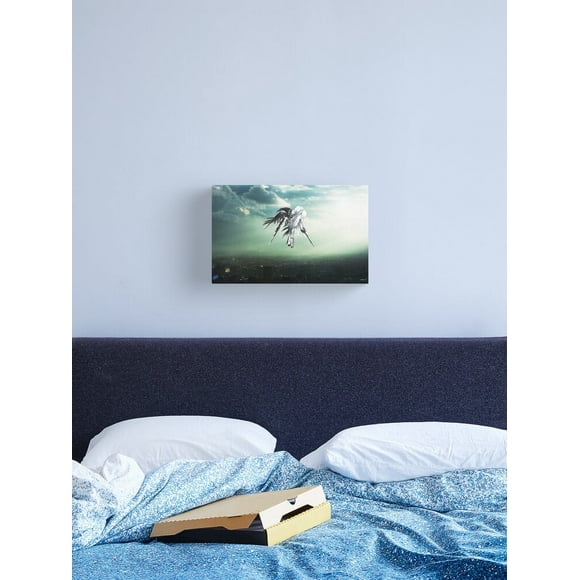 Aaroca Gundam Wing above the city Canvas Print Canvas Posters