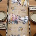 thumbnail image 5 of Table Runners 72 Inches Long Dress Scarves, Vintage Gnomes Farmhouse Kitchen Table Runner, Coffee Tablerunners, Black White Checkered Retro Art 14x72 Inch, 5 of 9