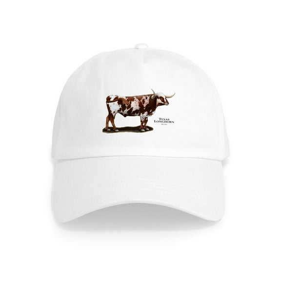 CafePress - Texas Longhorn Cap - Adjustable 100% Brushed Unisex Casual Cotton Baseball Cap, Beige, 1