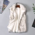 thumbnail image 4 of Women Winter Waistcoat Short Type Faux Fur Turn-down Collar Cardigan Sleeveless Heat Retention Fuzzy Vest Coat Everyday Wear Work School Jacket, 4 of 7