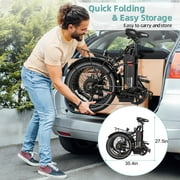 Elifine 500W Foldable Electric Bike, 20 x 3.0 Fat Tire Electric Bicycle Max. 19.8mph Commuter Ebike, 48V 10.4Ah Removable Battery UL 2849 with 5 Riding Modes Electric Bike for Men Women Senior