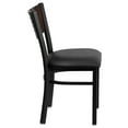 thumbnail image 6 of Flash Furniture 2 Pack HERCULES Series Black Slat Back Metal Restaurant Chair - Walnut Wood Back, Black Vinyl Seat, 6 of 8