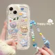 thumbnail image 2 of Funda transparente suave con cordón para teléfono con diseño de oso 3D coreano para iPhone 16, 15, 14 Pro Max, 11, 13, 12 Mini, XR, 8, 7 Plus, X, XS, SE, 2 of 5
