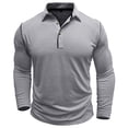 thumbnail image 4 of VSSSJ Casual Shirts for Men Big and Tall Solid Color Long Sleeve Button Collared Pullover Tops Casual Cozy Breathable Sport Basic Tshirts Gray XXL, 4 of 7