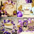 thumbnail image 3 of SPECOOL Purple Balloons Garland Arch Kit, Light Pastel Purple Gold White Balloons Confetti Latex Metallic Balloons for Women Birthday Baby Shower Wedding Party Decorations Supplies, 3 of 9
