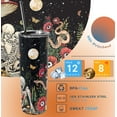 thumbnail image 2 of 20oz Mushroom Skull Skeleton Floral Ghost Tumbler Stainless Steel Halloween Cup Moon Flower Plant Vacuum Insulated Travel Coffee Mug with Splash-Proof Lid Metal Straw, 2 of 6