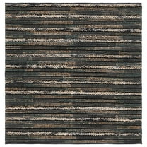 SAFAVIEH Natural Fiber Carlene Abstract Area Rug, Black/Natural, 6' x 6' Square